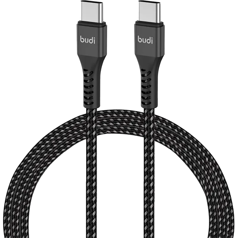Budi DC206TT30B Cable 65W 3m Braided Metal shell Black Mascom International.webp